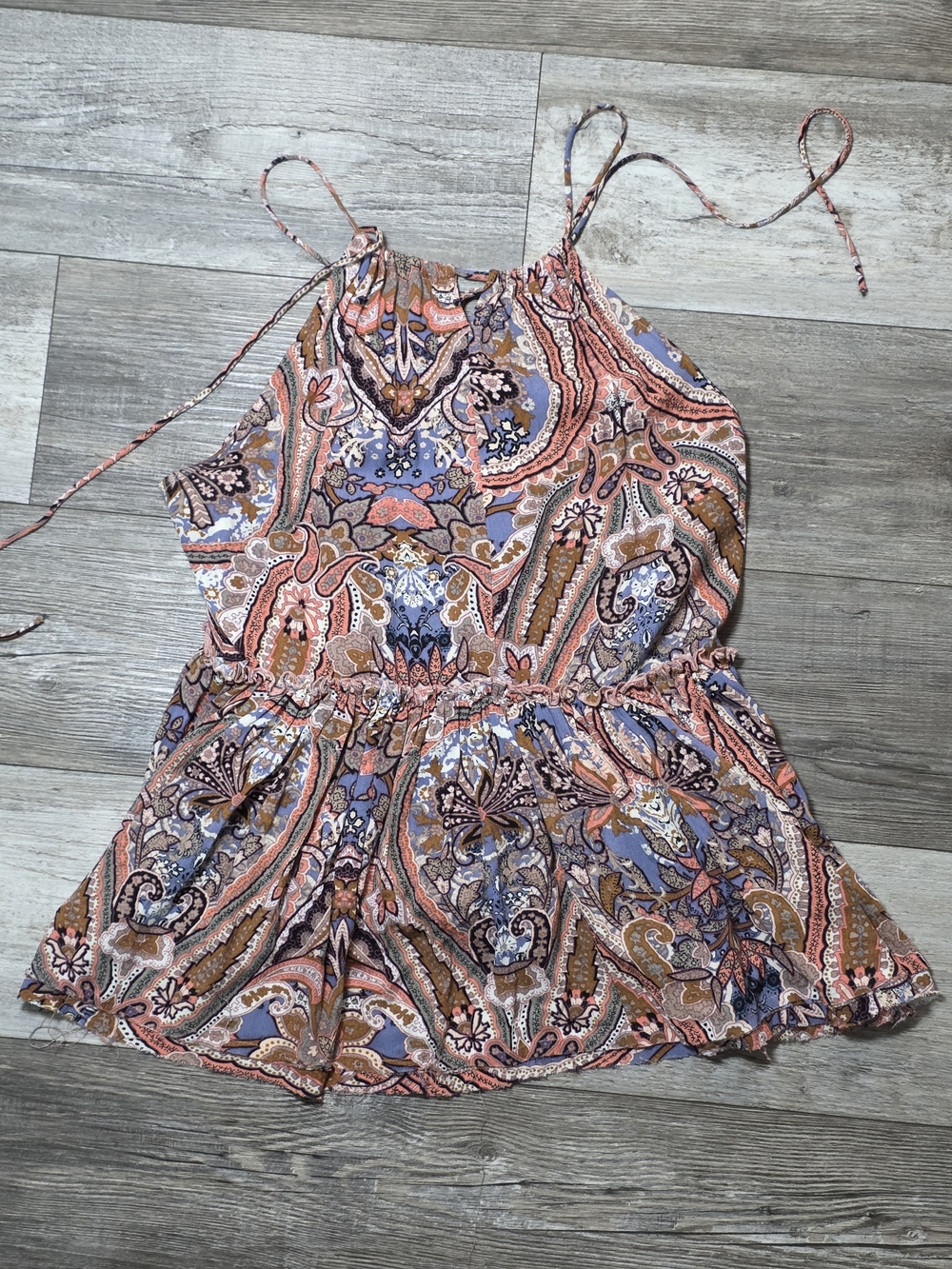 Gimmicks by BKE Women's Bohemian AOP Paisley Halter Top Sz XL